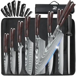 MDHAND 8PCS Damascus Stainless Steel Kitchen Knife