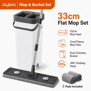 Joybos Flat Mop And Bucket Set With Hands-Free Wringer